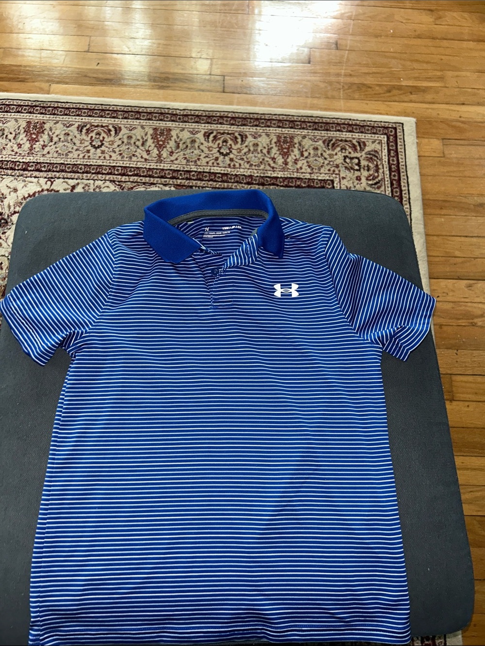 Under Armour Royal Blue & White Striped Performance Polo